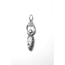 Goddess Pentagram Pendant (No Stone) / Sterling Silver