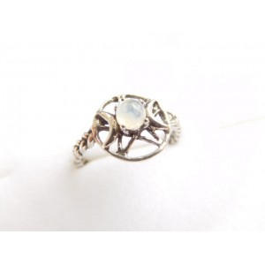 Ring / Triple Moon ass. stones / sterling silver