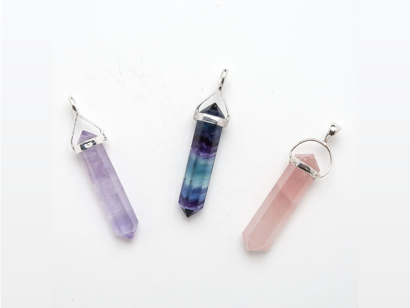 Points Pendant / (small DT) Ass stones / sterling silver