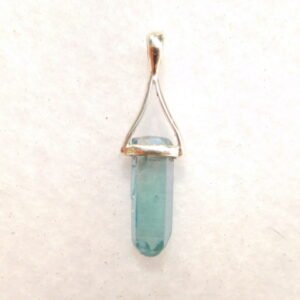 Point Pendant Aqua Aura / Sterling Silver