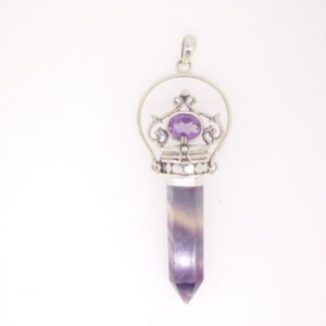 Point Pedant / Open Ornate (Ass. Stones) / sterling silver