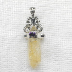 Point Pendant / Ornate / Sterling Silver