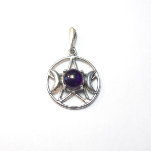 Pentagram Triplemoon Pendant (Large) / Sterling Silver