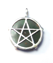 Pentagram Disk Pendant / Sterling Silver